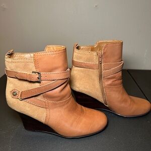 Tommy Hilfiger Tan Wedge Boots
